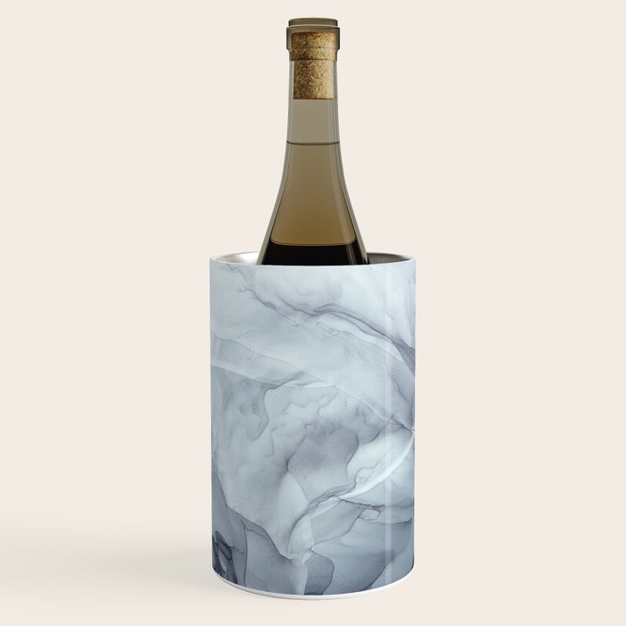 Gray Black Gradient Flowing Abstract Painting Wine Chiller Gallery Image 3
