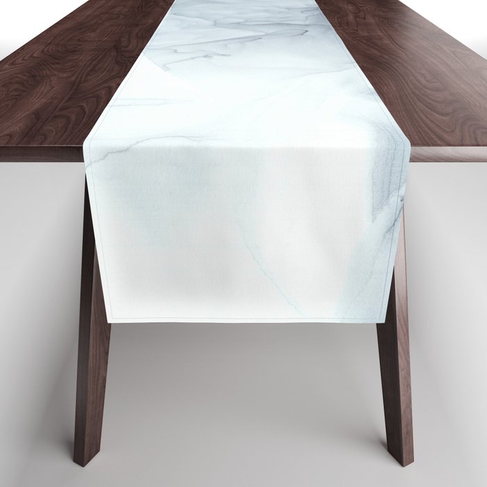 Gray Black Gradient Flowing Abstract Painting Table Runner Gallery Image 1