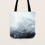 Gray Black Gradient Flowing Abstract Painting Tote Bag Gallery Image 1
