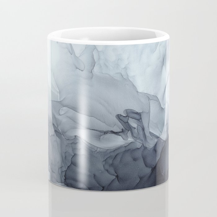 Gray Black Gradient Flowing Abstract Painting Coffee Mug Gallery Image 4