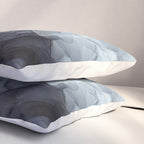 Gray Black Gradient Flowing Abstract Painting Pillow Sham Gallery Image 3