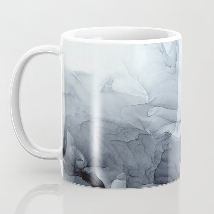 Gray Black Gradient Flowing Abstract Painting Coffee Mug Gallery Image 3