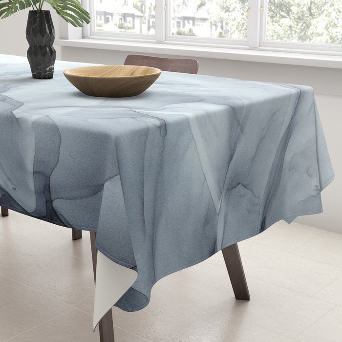 Gray Black Gradient Flowing Abstract Painting Tablecloth Gallery Image 3