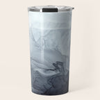 Gray Black Gradient Flowing Abstract Painting Travel Mug Gallery Image 1
