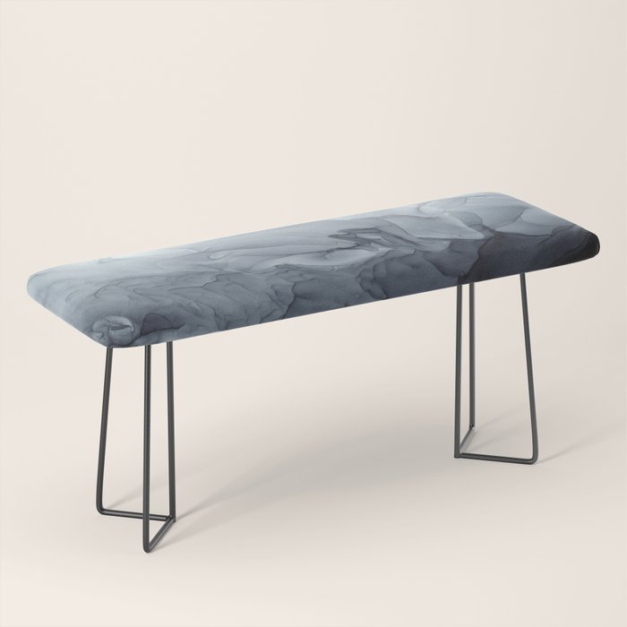 Gray Black Gradient Flowing Abstract Painting Bench Gallery Image 1