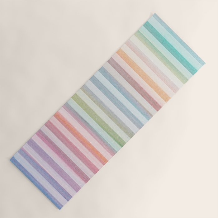 Colorful Soft Stripes Pattern Yoga Mat Gallery Image 1