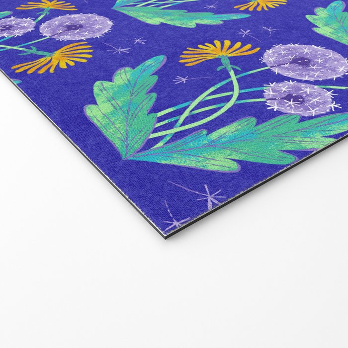Dandelion Florals on Blue Welcome Mat Gallery Image 2