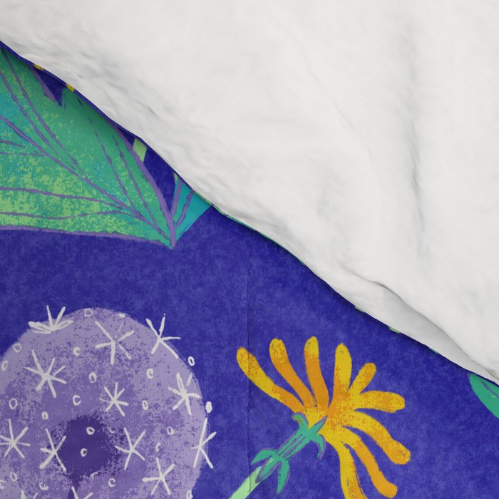Dandelion Florals on Blue Comforter Gallery Image 4