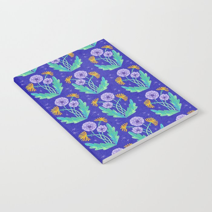 Dandelion Florals on Blue Notebook Gallery Image 1