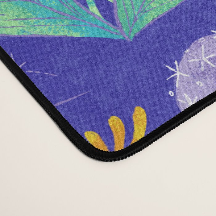 Dandelion Florals on Blue Desk Mat Gallery Image 4