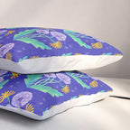 Dandelion Florals on Blue Pillow Sham Gallery Image 3