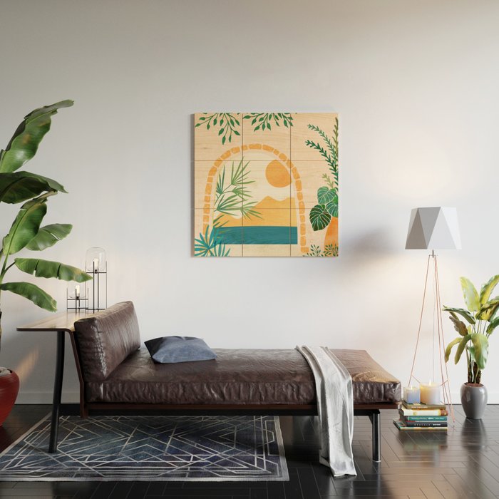 Resort Life Sunset Landscape / Villa Series Wood Wall Art Gallery Image 2