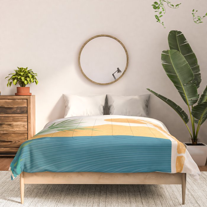 Resort Life Sunset Landscape / Villa Series Comforter Gallery Image 3