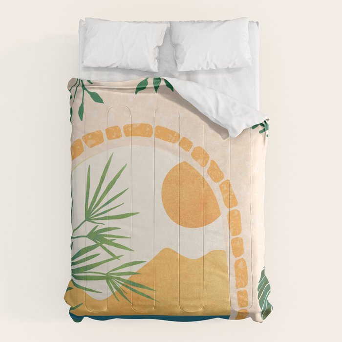 Resort Life Sunset Landscape / Villa Series Comforter Gallery Image 1