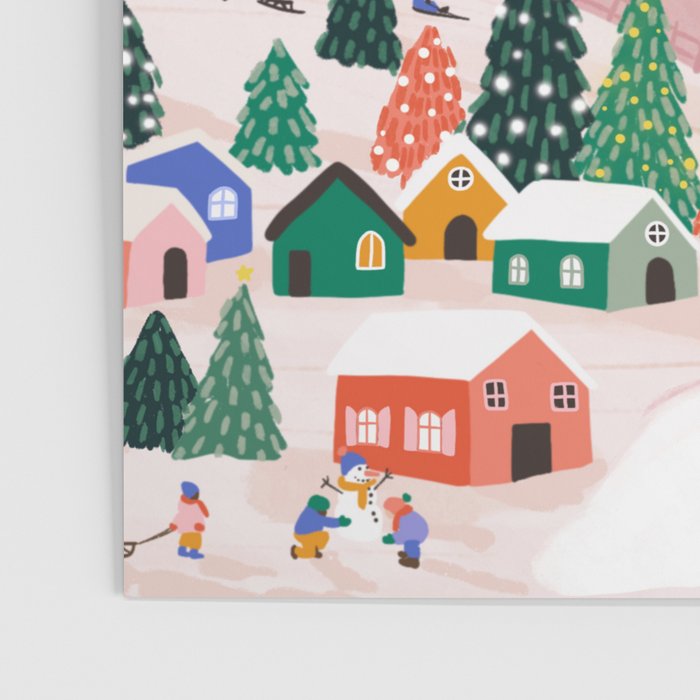 Snowy Mountain Town  A Winter Wonderland Poster Gallery Image 3