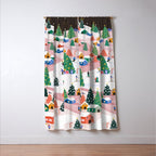 Snowy Mountain Town  A Winter Wonderland Window Curtain Gallery Image 3