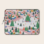 Snowy Mountain Town  A Winter Wonderland Laptop Sleeve Gallery Image 1
