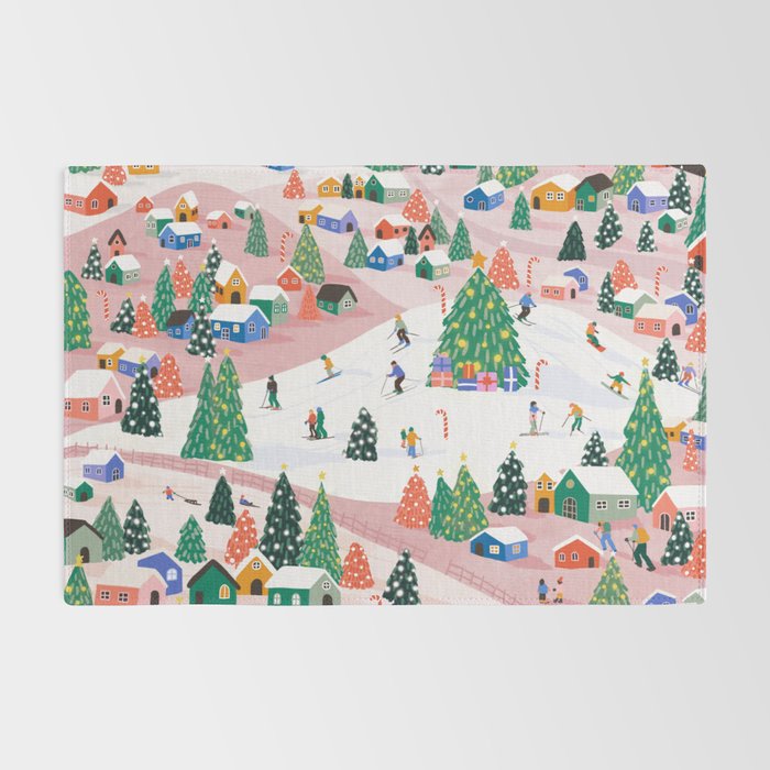 Snowy Mountain Town  A Winter Wonderland Rug Gallery Image 2