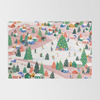 Snowy Mountain Town  A Winter Wonderland Rug Gallery Image 2