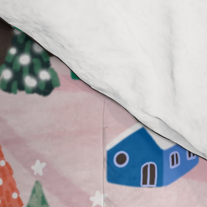 Snowy Mountain Town  A Winter Wonderland Comforter Gallery Image 4