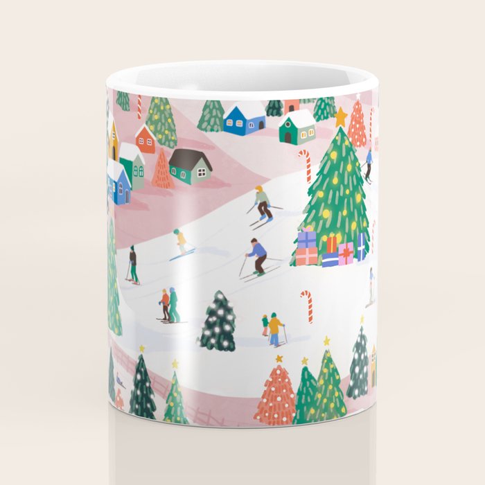 Snowy Mountain Town  A Winter Wonderland Coffee Mug Gallery Image 4