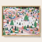 Snowy Mountain Town  A Winter Wonderland Serving Tray Gallery Image 1