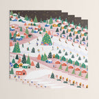 Snowy Mountain Town  A Winter Wonderland Wrapping Paper Gallery Image 3