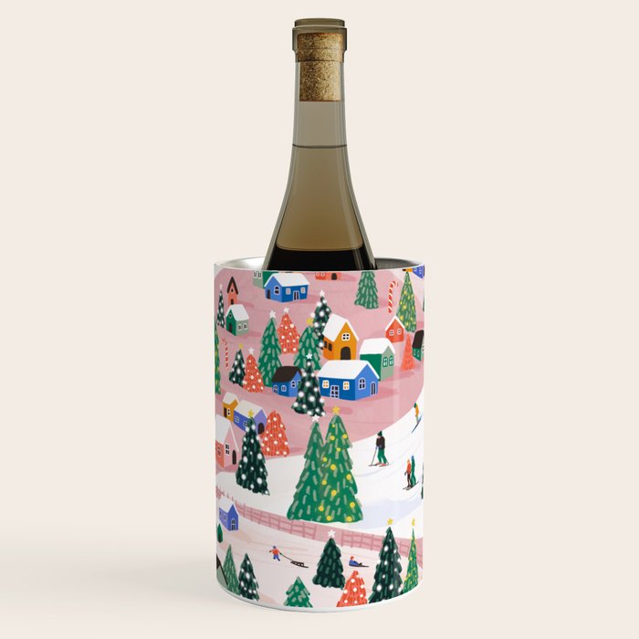 Snowy Mountain Town  A Winter Wonderland Wine Chiller Gallery Image 2