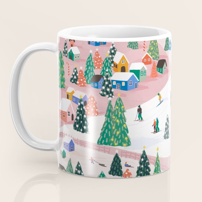 Snowy Mountain Town  A Winter Wonderland Coffee Mug Gallery Image 3