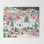 Snowy Mountain Town  A Winter Wonderland Throw Blanket Gallery Image 2