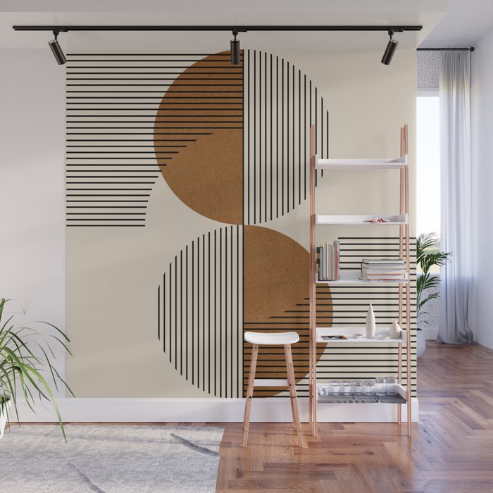 Abstraction_SUNSHINE_BALANCE_YINYANG_LINE_POP_ART_0630A Wall Mural Gallery Image 1