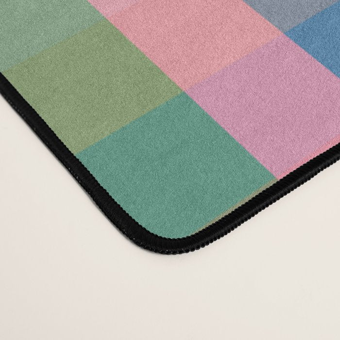 Colourful Rainbow Stripe Plaid Pattern Desk Mat Gallery Image 4