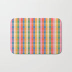 Colourful Rainbow Stripe Plaid Pattern Bath Mat Gallery Image 1