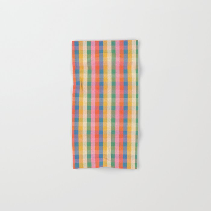 Colourful Rainbow Stripe Plaid Pattern Bath Towel Gallery Image 1