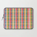 Colourful Rainbow Stripe Plaid Pattern Laptop Sleeve Gallery Image 1