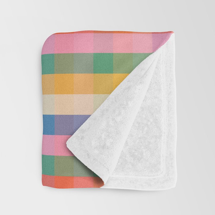 Colourful Rainbow Stripe Plaid Pattern Throw Blanket Gallery Image 3