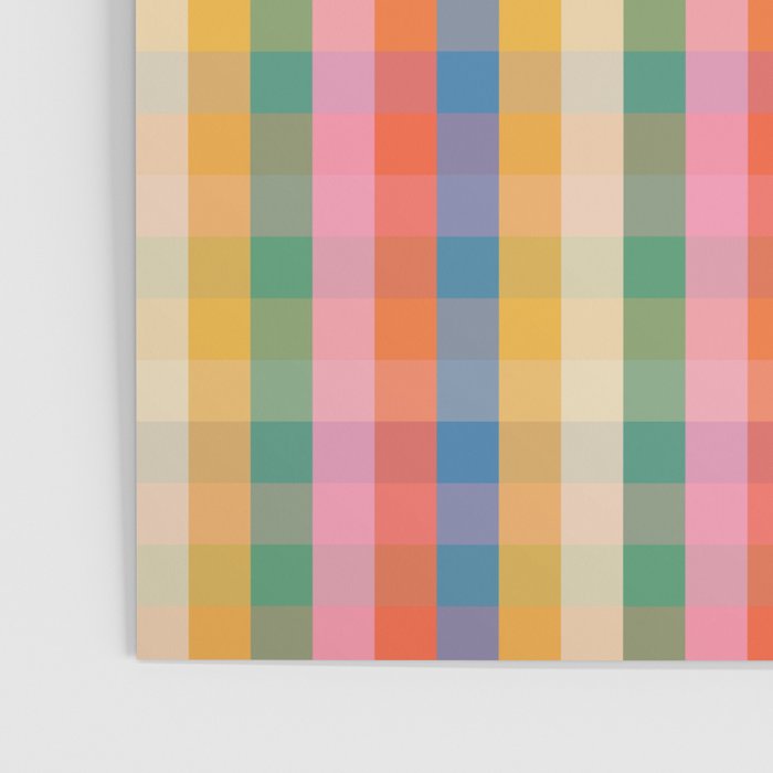 Colourful Rainbow Stripe Plaid Pattern Poster Gallery Image 3