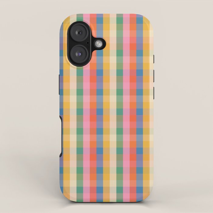 Colourful Rainbow Stripe Plaid Pattern Iphone Case