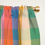 Colourful Rainbow Stripe Plaid Pattern Window Curtain Gallery Image 2
