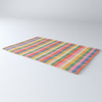 Colourful Rainbow Stripe Plaid Pattern Rug Gallery Image 3