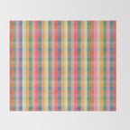 Colourful Rainbow Stripe Plaid Pattern Throw Blanket Gallery Image 2