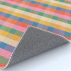 Colourful Rainbow Stripe Plaid Pattern Rug Gallery Image 4