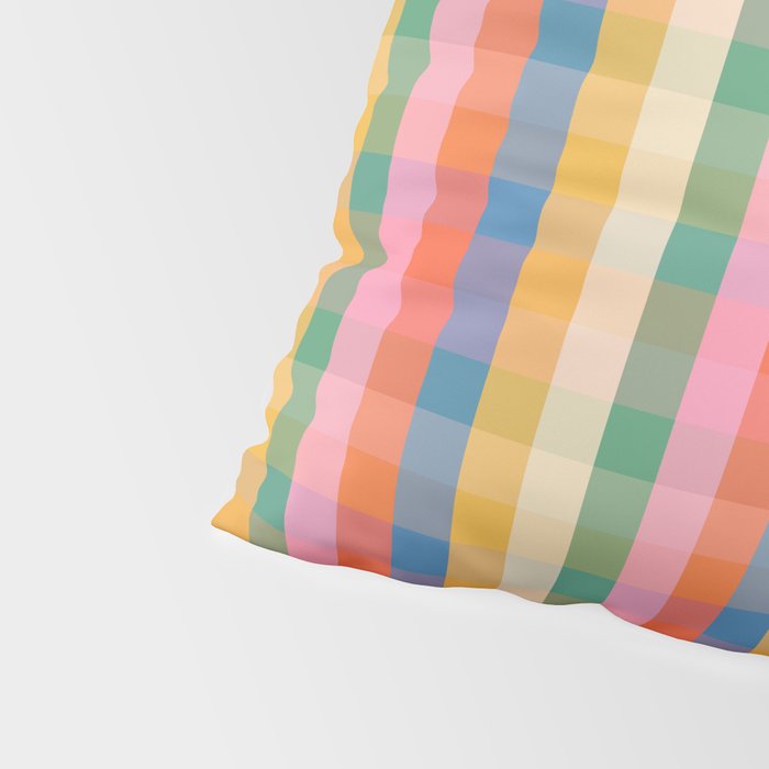 Colourful Rainbow Stripe Plaid Pattern Pillow Sham Gallery Image 4