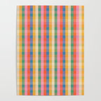 Colourful Rainbow Stripe Plaid Pattern Poster Gallery Image 4
