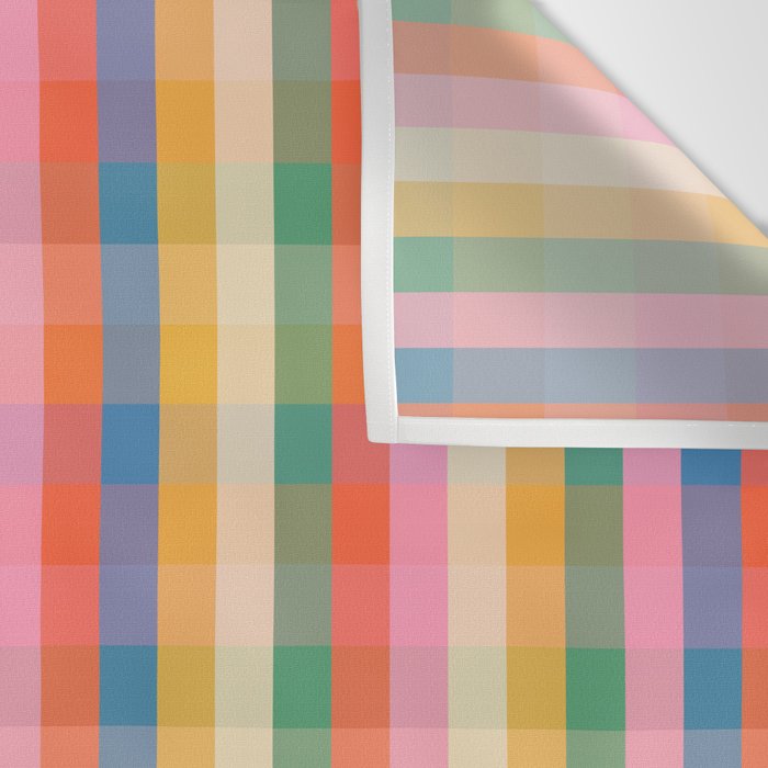Colourful Rainbow Stripe Plaid Pattern Wall Tapestry Gallery Image 3