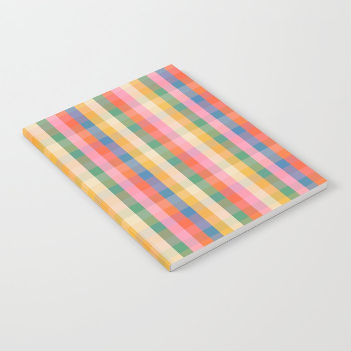 Colourful Rainbow Stripe Plaid Pattern Notebook Gallery Image 1