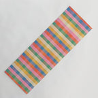 Colourful Rainbow Stripe Plaid Pattern Yoga Mat Gallery Image 1