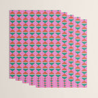 Retro Christmas Triangle Checkerboard Pattern Wrapping Paper Gallery Image 3