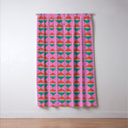 Retro Christmas Triangle Checkerboard Pattern Window Curtain Gallery Image 3