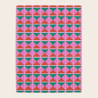 Retro Christmas Triangle Checkerboard Pattern Poster Gallery Image 4